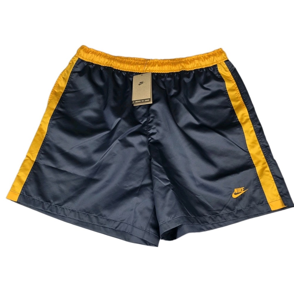 Nike Men's Sportswear Club Flow Football Shorts Large Tall 34" Navy Gold 7" New